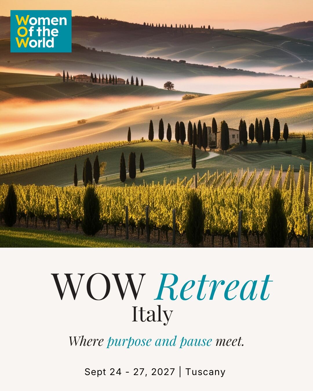 WOW Retreat Italy, Tuscany, poster
